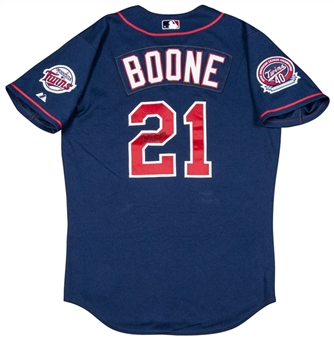 2005 Bret Boone Game Used and Signed Minnesota Twins Alternate Road Jersey (Boone LOA)